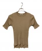 AURALEEオーラリー）の古着「HIGH GAUGE RIB KNIT TEE」｜ベージュ