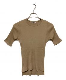 AURALEE（オーラリー）の古着「HIGH GAUGE RIB KNIT TEE」｜ベージュ