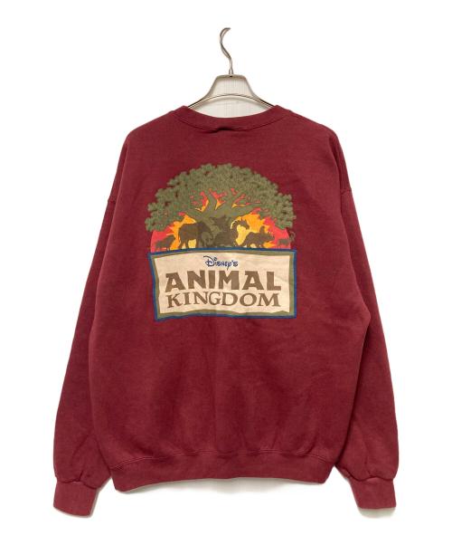 DISNEY（ディズニー）DISNEY (ディズニー) クルーネックスウェット / ANIMAL KINGDOM ワインレッド サイズ:XXLの古着・服飾アイテム