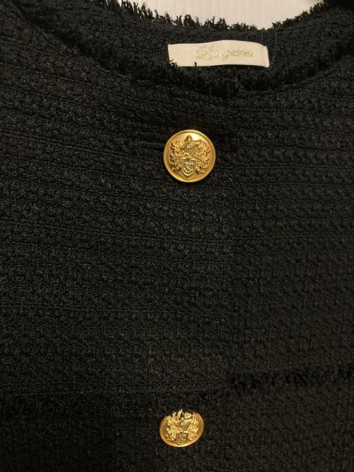 Loungedress（ラウンジドレス）Loungedress (ラウンジドレス) ツイードショートジャケット ブラック サイズ:F 未使用品の古着・服飾アイテム