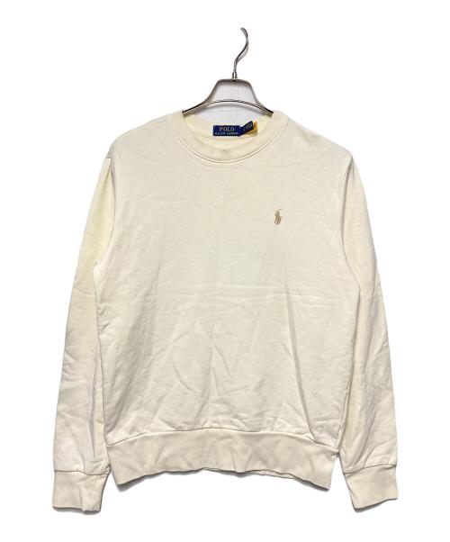 POLO RALPH LAUREN（ポロ・ラルフローレン）POLO RALPH LAUREN (ポロ・ラルフローレン) ワンポイント刺繍クルーネックスウェット アイボリー サイズ:Sの古着・服飾アイテム