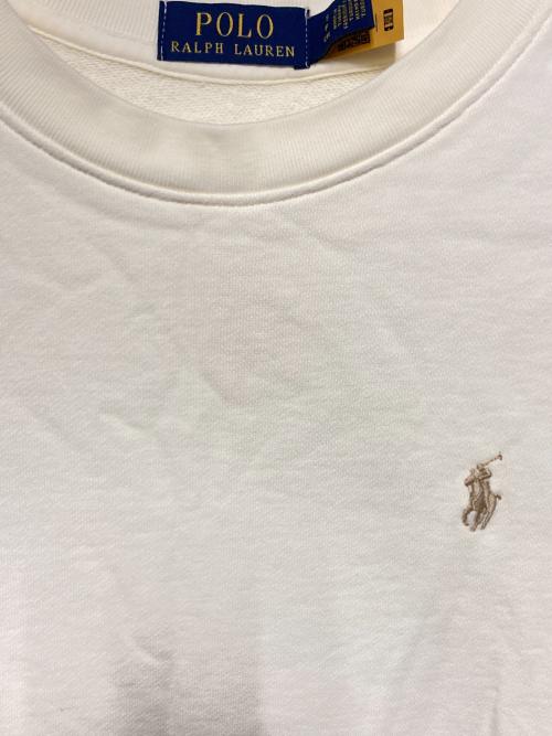 POLO RALPH LAUREN（ポロ・ラルフローレン）POLO RALPH LAUREN (ポロ・ラルフローレン) ワンポイント刺繍クルーネックスウェット アイボリー サイズ:Sの古着・服飾アイテム