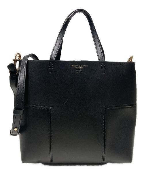 TORY BURCH（トリーバーチ）TORY BURCH (トリーバーチ) 2WAYレザーハンドバッグ ブラックの古着・服飾アイテム