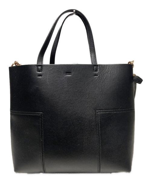 TORY BURCH（トリーバーチ）TORY BURCH (トリーバーチ) 2WAYレザーハンドバッグ ブラックの古着・服飾アイテム