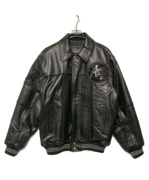 AVIREX（アヴィレックス）AVIREX (アヴィレックス) レザースタジャン ブラック サイズ:Sの古着・服飾アイテム