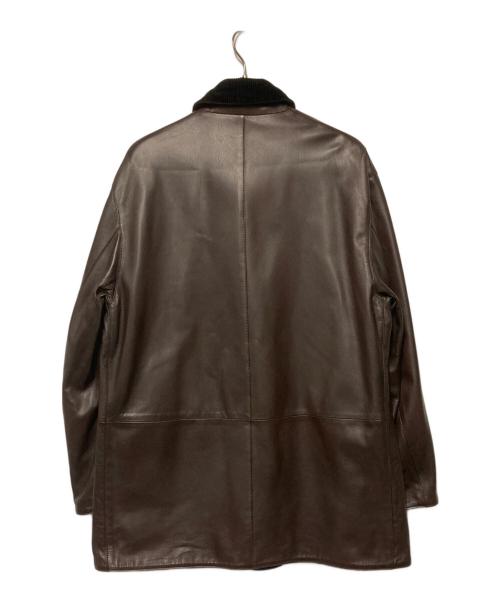 dunhill（ダンヒル）dunhill (ダンヒル) リバーシブルレザーコート ブラウン×ブラック サイズ:Mの古着・服飾アイテム