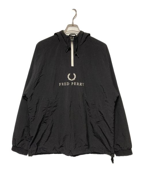 FRED PERRY（フレッドペリー）FRED PERRY (フレッドペリー) Embroidered Half Zip JKT ブラック サイズ:Sの古着・服飾アイテム