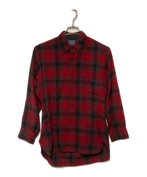 PENDLETON（ペンドルトン）PENDLETON (ペンドルトン) 50-60s ウールチェックBDシャツ レッド×ブラック サイズ:Sの古着・服飾アイテム