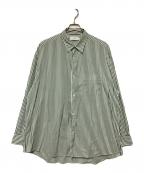 Graphpaperグラフペーパー）の古着「24SS Broad L/S Oversized Regular Collar Shirt」｜グリーン×ホワイト