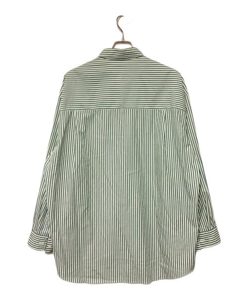 Graphpaper（グラフペーパー）Graphpaper (グラフペーパー) 24SS Broad L/S Oversized Regular Collar Shirt グリーン×ホワイト サイズ:1の古着・服飾アイテム