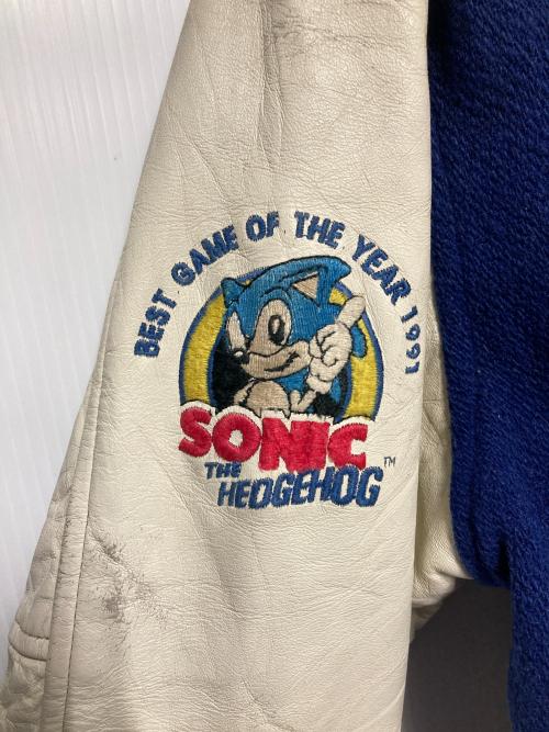 SEGA（セガ）SEGA (セガ) スタジャン / Sonic the Hedgehog ブルー×ホワイト サイズ:Mの古着・服飾アイテム