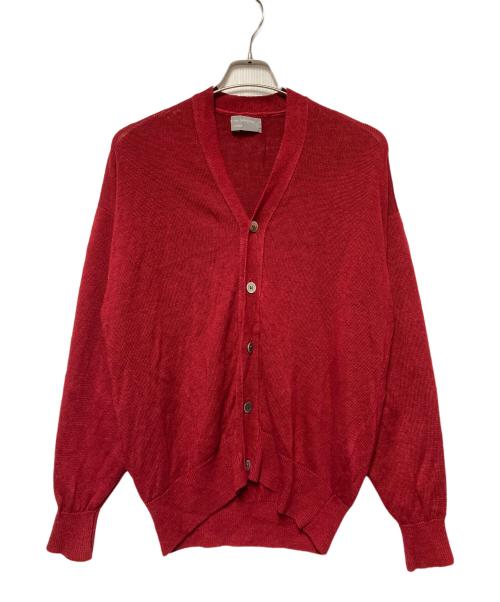 COMME des GARCONS HOMME（コムデギャルソン オム）COMME des GARCONS HOMME (コムデギャルソン オム) Vネックリネンカーディガン / 田中オム レッド サイズ:-の古着・服飾アイテム