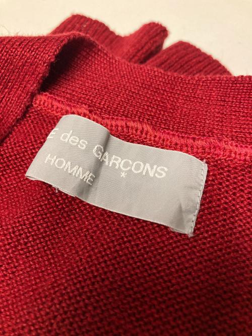 COMME des GARCONS HOMME（コムデギャルソン オム）COMME des GARCONS HOMME (コムデギャルソン オム) Vネックリネンカーディガン / 田中オム レッド サイズ:-の古着・服飾アイテム