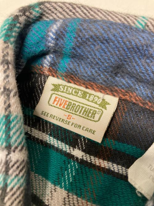 FIVE BROTHER（ファイブブラザー）FIVE BROTHER (ファイブブラザー) 90s チェックネルシャツ グリーン サイズ:Sの古着・服飾アイテム