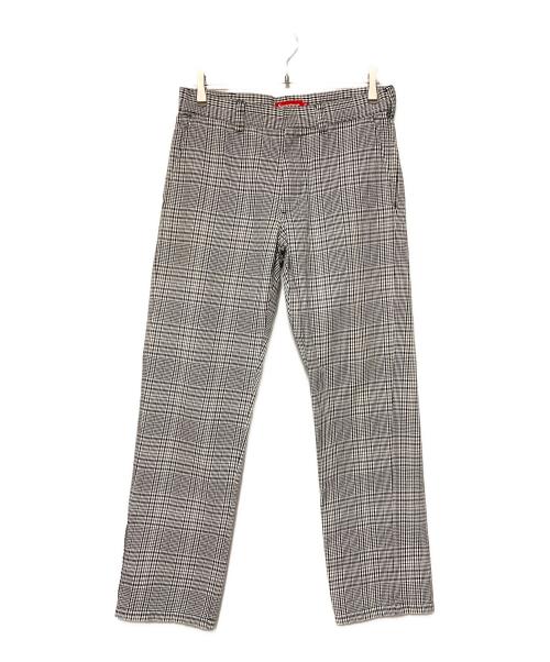 SUPREME（シュプリーム）SUPREME (シュプリーム) グレンチェックワークパンツ ホワイト×ブラック サイズ:30の古着・服飾アイテム