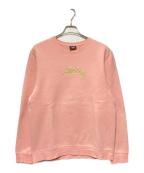 stussyステューシー）の古着「スムースストックアップリケスウェット」｜ピンク