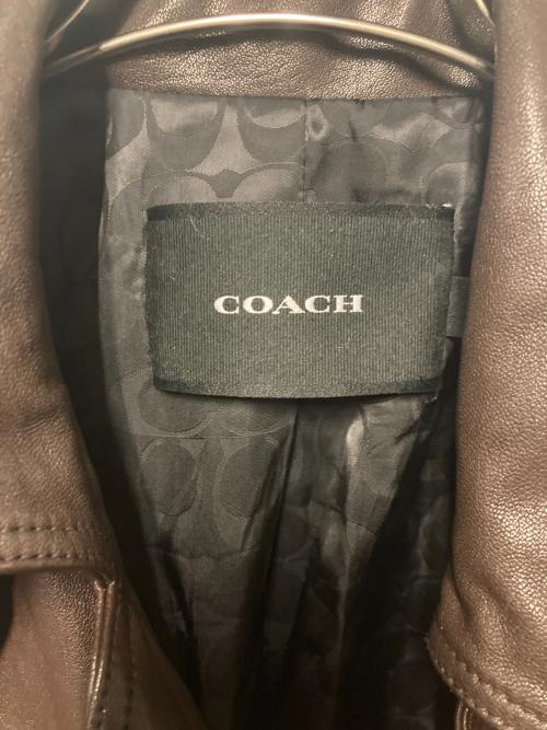 COACH（コーチ）COACH (コーチ) レザートレンチコート ブラウン サイズ:Mの古着・服飾アイテム