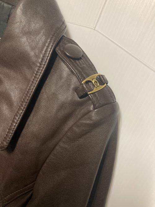 COACH（コーチ）COACH (コーチ) レザートレンチコート ブラウン サイズ:Mの古着・服飾アイテム