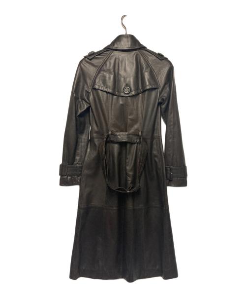 BURBERRY（バーバリー）BURBERRY (バーバリー) レザートレンチコート ブラウン サイズ:38の古着・服飾アイテム