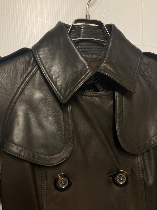 BURBERRY（バーバリー）BURBERRY (バーバリー) レザートレンチコート ブラウン サイズ:38の古着・服飾アイテム