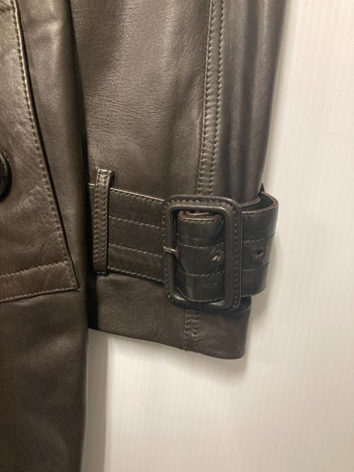 BURBERRY（バーバリー）BURBERRY (バーバリー) レザートレンチコート ブラウン サイズ:38の古着・服飾アイテム