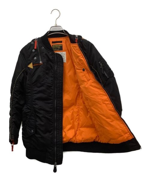 AVIREX（アヴィレックス）AVIREX (アヴィレックス) リモデルジャケット ブラック×オレンジ サイズ:SMALLの古着・服飾アイテム
