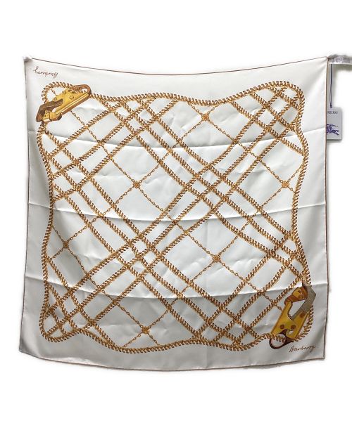 BURBERRY（バーバリー）BURBERRY (バーバリー) チェーンチェックシルクスカーフ 未使用品の古着・服飾アイテム