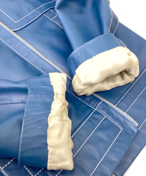 DIESEL（ディーゼル）DIESEL (ディーゼル) シングルレザージャケット ブルー サイズ:XSの古着・服飾アイテム