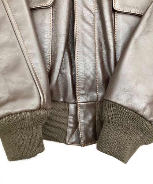 AVIREX（アヴィレックス）AVIREX (アヴィレックス) A-2 レザージャケット ブラウン サイズ:Lの古着・服飾アイテム