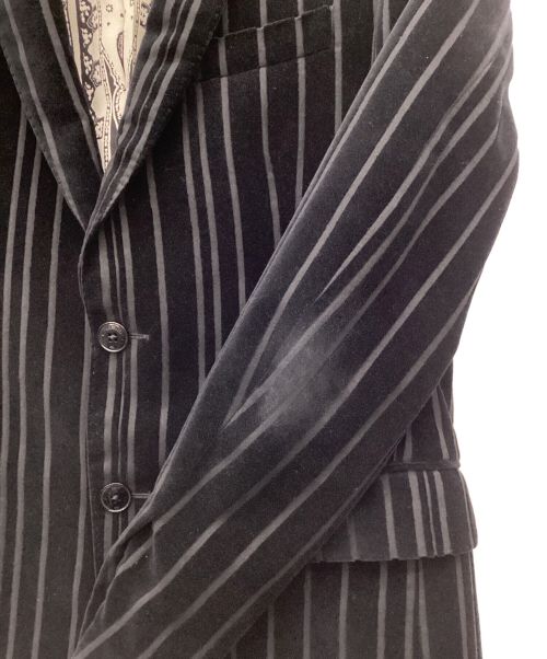 ETRO（エトロ）ETRO (エトロ) ベロアテーラードジャケット ブラック サイズ:48の古着・服飾アイテム