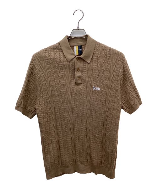 KITH（キス）KITH (キス) 3Dニットポロシャツ ブラウン サイズ:Lの古着・服飾アイテム
