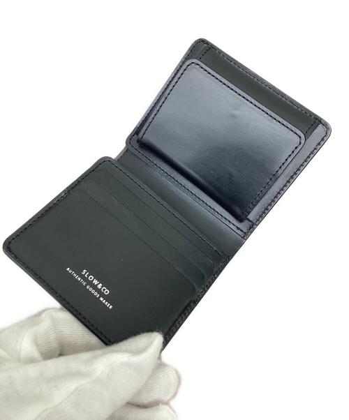 SLOW&CO（スロウアンドコー）slow&co (スロウアンドコー) 二つ折りミニ財布 ブラック 未使用品の古着・服飾アイテム
