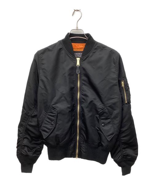 MARCELO BURLON（マルセロバーロン）MARCELO BURLON (マルセロバーロン) ALPHA (アルファ) フライトジャケット ブラック サイズ:Sの古着・服飾アイテム