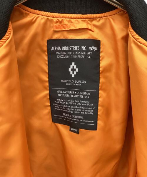 MARCELO BURLON（マルセロバーロン）MARCELO BURLON (マルセロバーロン) ALPHA (アルファ) フライトジャケット ブラック サイズ:Sの古着・服飾アイテム