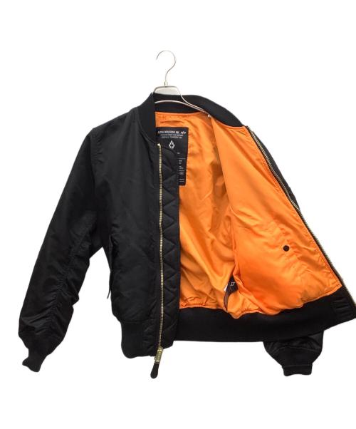 MARCELO BURLON（マルセロバーロン）MARCELO BURLON (マルセロバーロン) ALPHA (アルファ) フライトジャケット ブラック サイズ:Sの古着・服飾アイテム