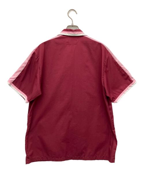 SUPREME（シュプリーム）Supreme (シュプリーム) ジップアップ半袖ワークシャツ 18SS レッド×ピンク サイズ:Mの古着・服飾アイテム