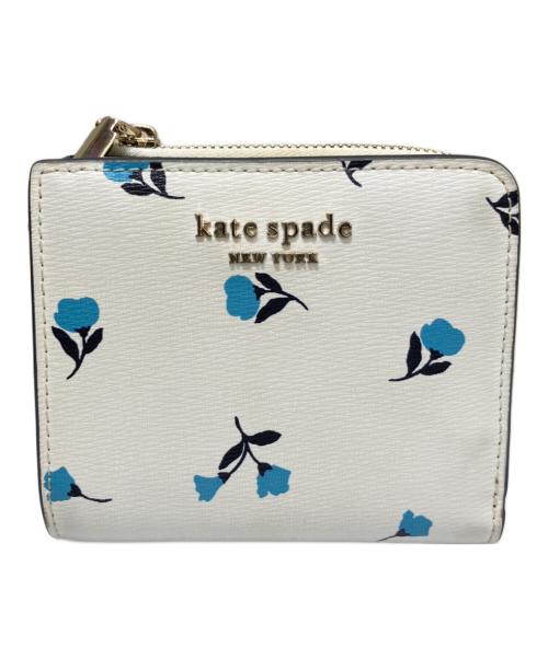 Kate Spade（ケイトスペード）Kate Spade (ケイトスペード) 2つ折り財布 ホワイト×ブルーの古着・服飾アイテム