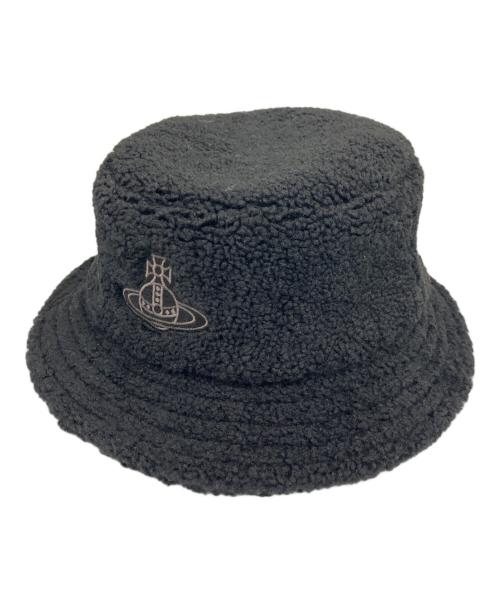 Vivienne Westwood（ヴィヴィアンウエストウッド）Vivienne Westwood (ヴィヴィアンウエストウッド) ボアバケットハット ブラックの古着・服飾アイテム