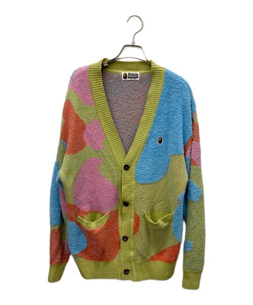 A BATHING APE（ア ベイシング エイプ）A BATHING APE (ア ベイシング エイプ) ニットカーディガン スカイブルー×イエロー サイズ:FREEの古着・服飾アイテム