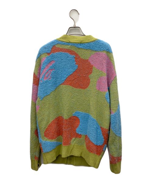 A BATHING APE（ア ベイシング エイプ）A BATHING APE (ア ベイシング エイプ) ニットカーディガン スカイブルー×イエロー サイズ:FREEの古着・服飾アイテム