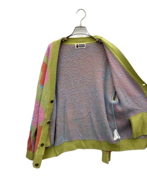 A BATHING APE（ア ベイシング エイプ）A BATHING APE (ア ベイシング エイプ) ニットカーディガン スカイブルー×イエロー サイズ:FREEの古着・服飾アイテム