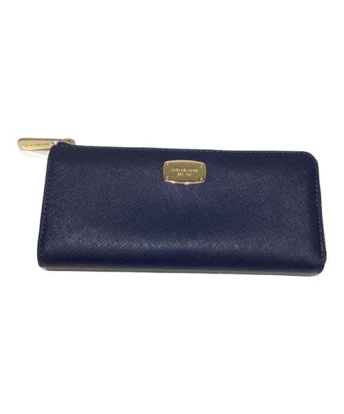 MICHAEL KORS（マイケル・コース）MICHAEL KORS (マイケルコース) L字ラウンドファスナー財布 ネイビーの古着・服飾アイテム