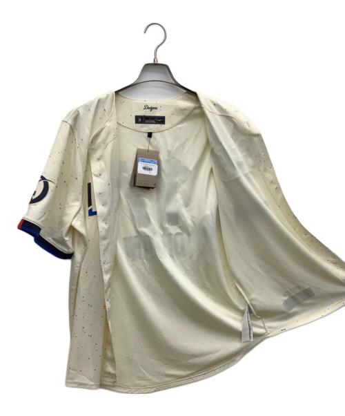 NIKE（ナイキ）NIKE (ナイキ) MLB (エムエルビー) Los Angeles Dodgers ベースボールシャツ ベージュ サイズ:Mの古着・服飾アイテム