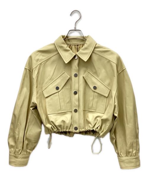 Diagram GRACE CONTINENTAL（ダイアグラム グレースコンチネンタル）Diagram GRACE CONTINENTAL (ダイアグラム グレースコンチネンタル) レザーシャツショートジャケット ベージュ サイズ:SIZE 36の古着・服飾アイテム