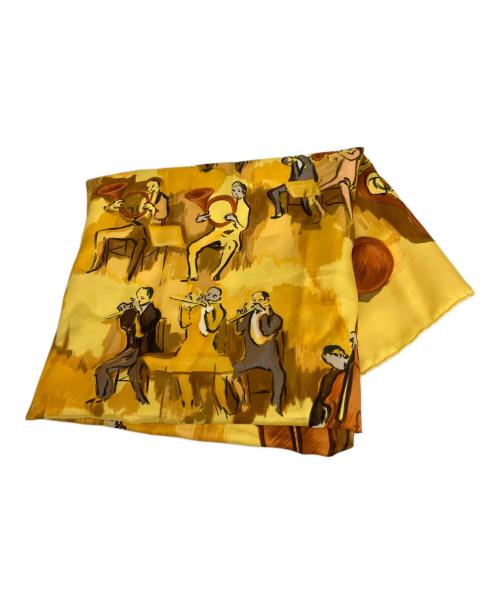 HERMES（エルメス）HERMES (エルメス) シルクスカーフ CONCERTO カレ90 イエローの古着・服飾アイテム