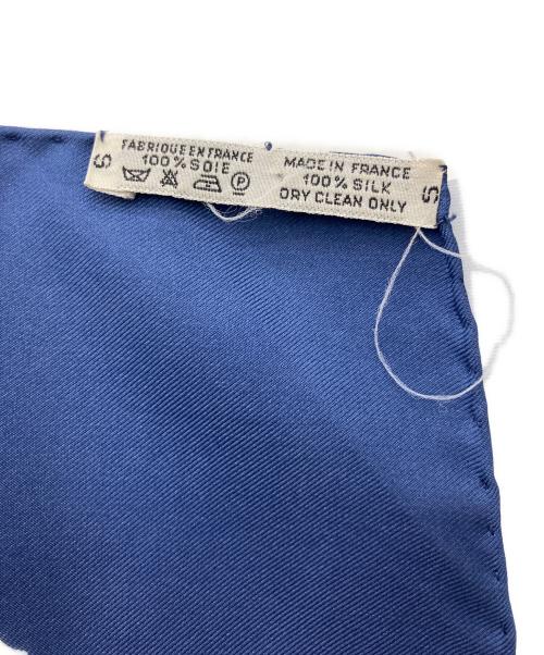 HERMES（エルメス）HERMES (エルメス) シルクスカーフ 	REPRISE カレ90 ブルー×ホワイトの古着・服飾アイテム