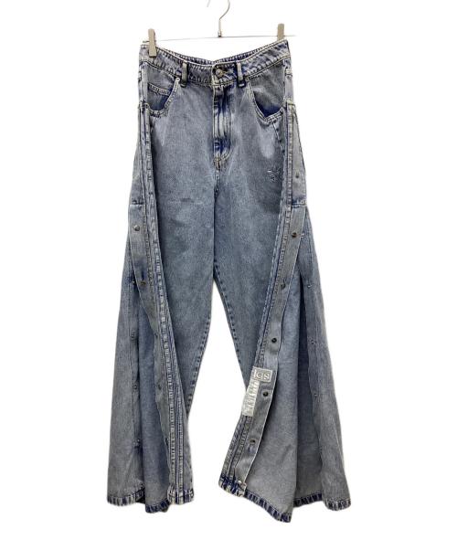 adidas Originals（アディダスオリジナル）adidas originals (アディダスオリジナル) ワイドデニムパンツ　	アディブレイク ネイビー サイズ:76cmW30の古着・服飾アイテム