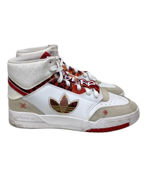 adidas（アディダス）adidas (アディダス) DROP STEP XL ハイカットスニーカー ホワイト×レッド サイズ:US10の古着・服飾アイテム