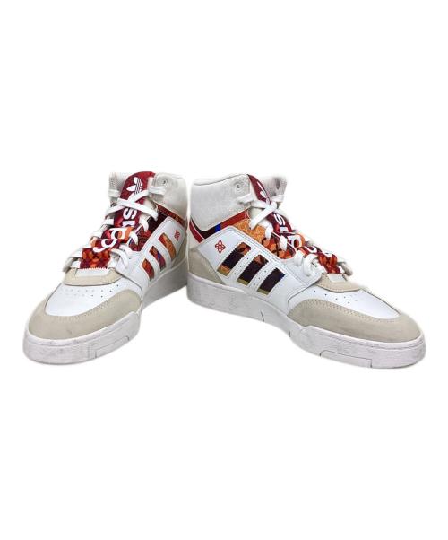 adidas（アディダス）adidas (アディダス) DROP STEP XL ハイカットスニーカー ホワイト×レッド サイズ:US10の古着・服飾アイテム