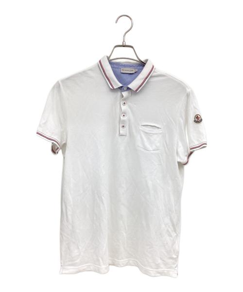 MONCLER（モンクレール）MONCLER (モンクレール) ポロシャツ ホワイト サイズ:Lの古着・服飾アイテム